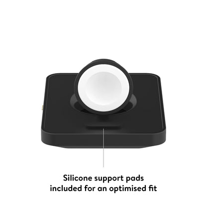Precision-designed Apple Watch charger for an elevated charging experience. Seamlessly combining style and functionality, this purpose-built dock ensures easy, seamless charging.